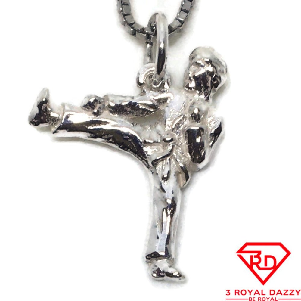 Karate Kid small charm pendant 925 Solid Silver